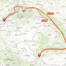 Carpathian Mountains Traverse routes of Lukasz Supergan in 2004 & 2013