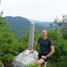 Cave Dog at the northern terminus of the Long Trail