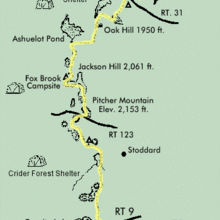 Monadnock Sunapee Greenway Trail map