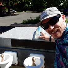 Starting off at the Lithia water fountain at the plaza in downtown Ashland Oregon
