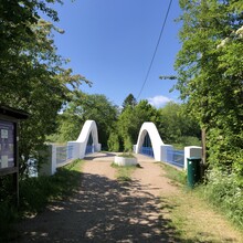 iconic "Weiße Brücke" (white bridge) across river Schwentine