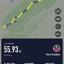 Tom Kaden - Ridge Rd Out and Back - Mt Holly to Chambersburg to Mt Holly (PA)