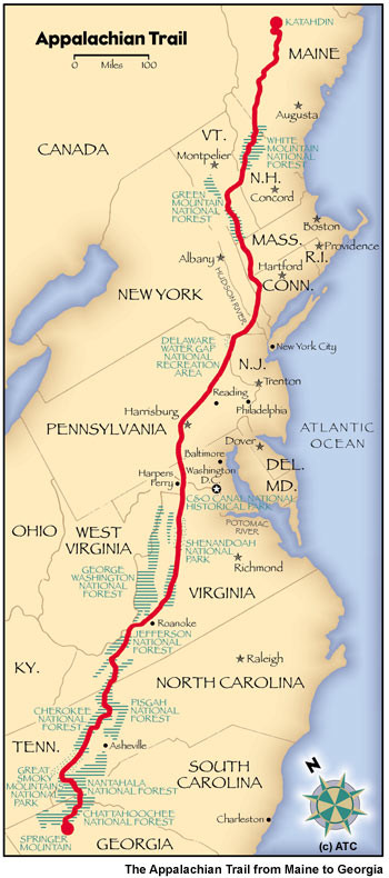 Appalachian Trail Fastest Known Time   Appalachian Trail Map 