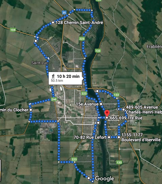 SaintJean sur Richelieu Tour 50K (QC, CANADA) Fastest Known Time