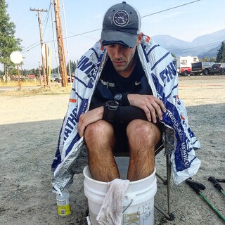 Teddy Bross, legs in a bucket, Fastest Known Time