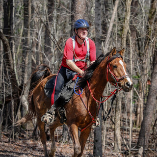 Courtney Krueger on horseback