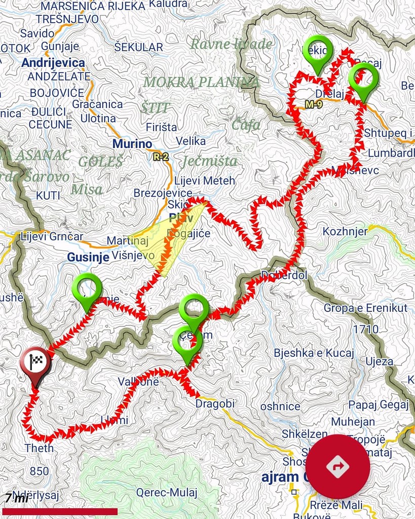 Peaks Of The Balkans Map Samson Leonard - Peaks Of The Balkans (Albania, Kosovo, Montenegro) -  2019-07-25 | Fastest Known Time